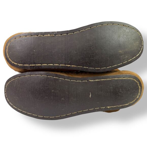 Taos Vintage 70s Tall Moccasins Boots Brown Tan Suede Fringe Conchos Women’s 8 - Picture 11 of 11